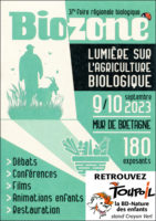 Toupoil, la BD-Nature des enfants à la foire biologique Biozone à Mûr-de-Bretagne, les 9 et 10 septembre 2023.