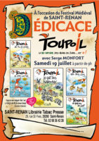 Pendant le festival médiéval de Saint-Renan (29), retrouvez Toupoil, la BD-Nature des enfants au Saint-Renan librairie-tabac-presse le samedi 19 juillet 2025.